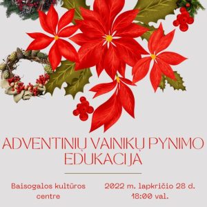 Adventinių vainikų pynimo edukacija