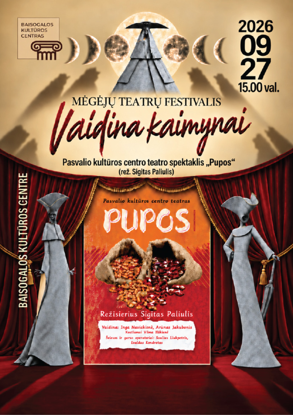 Projektas „Vaidina kaimynai“. Pasvalio KC teatro spektaklis „Pupos“