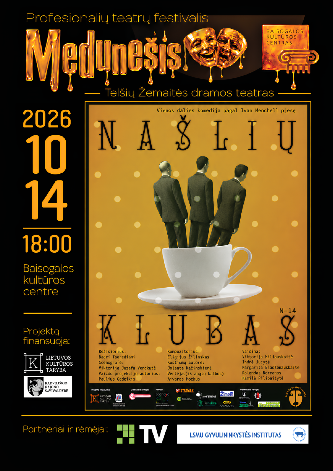 Profesionalių teatrų festivalis „Medunešis“. Telšių Žemaitės dramos teatras „Našlių klubas“